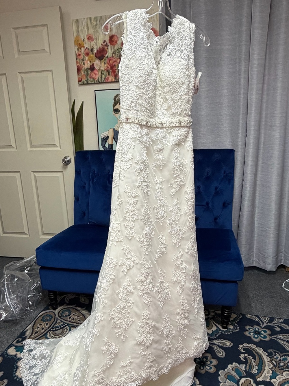 Mori Lee by Madeline Gardner Ivory Lace Wedding Dress – Size 0